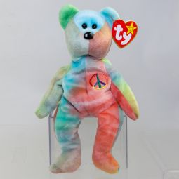 TY Beanie Baby - PEACE the Ty-Dyed Bear (Pink/Blue) (8.5 inch) *MWMT*