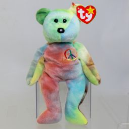 TY Beanie Baby - PEACE the Ty-Dyed Bear (Pink/Green) (8.5 inch) *MWMT*