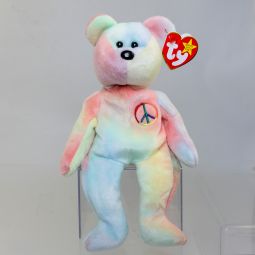TY Beanie Baby - PASTEL PEACE the Ty-Dyed Bear (Blue/Green) (8.5 inch) *MWCT*
