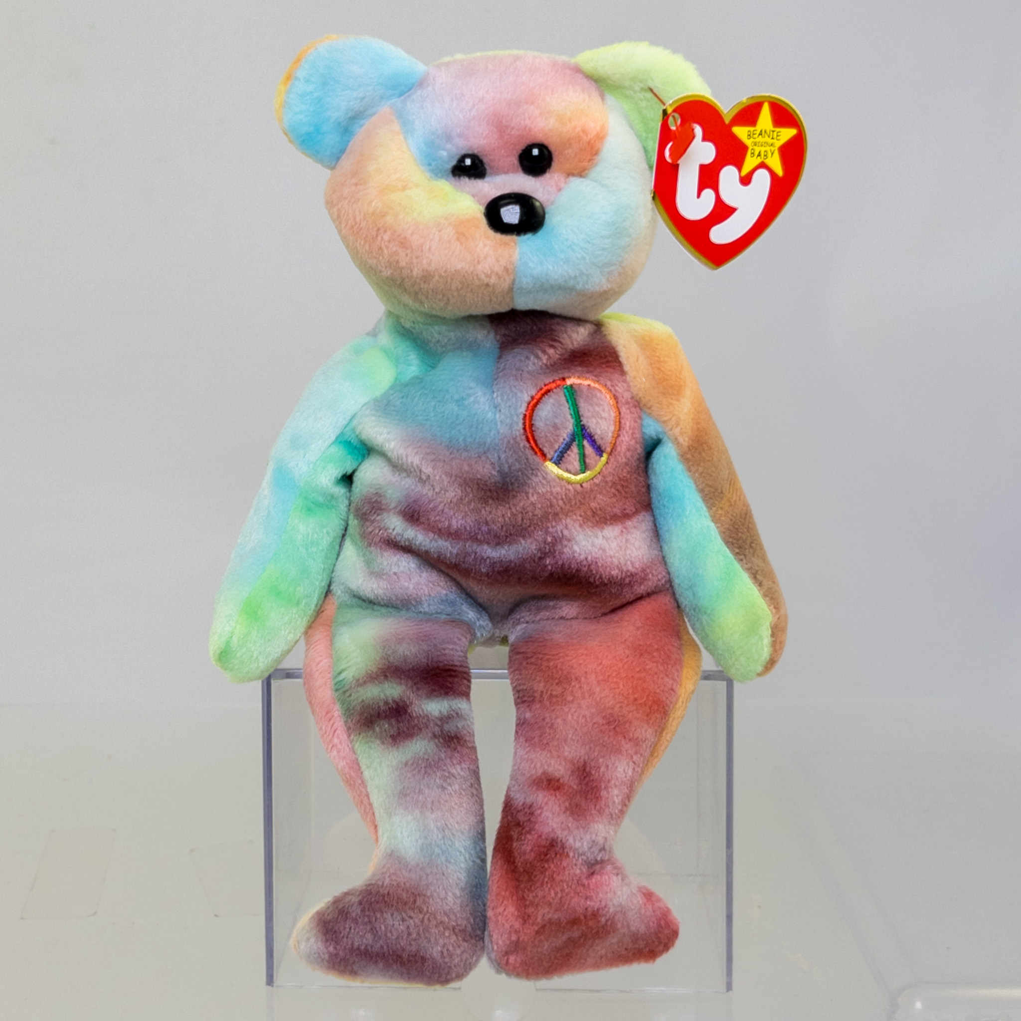 TY Beanie Baby - PEACE the Ty-Dyed Bear (Purple/Blue) (8.5 inch) *MWMT ...