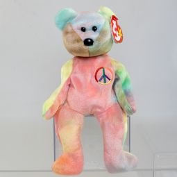 TY Beanie Baby - PEACE the Ty-Dyed Bear (Pink/Green) (8.5 inch) *MWMT*