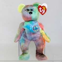 TY Beanie Baby - PEACE the Ty-Dyed Bear (Purple/Green) (8.5 inch) *MWMT*