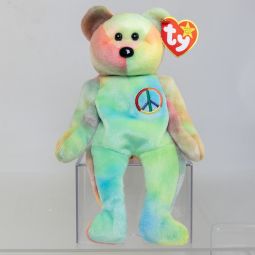 TY Beanie Baby - PEACE the Ty-Dyed Bear (Green/Blue) (8.5 inch) *MWMT*