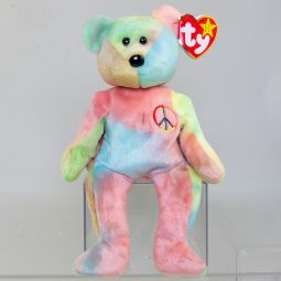 TY Beanie Baby - PEACE the Ty-Dyed Bear (Pink/Blue) (8.5 inch) *MWMT*