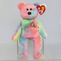 TY Beanie Baby - PEACE the Ty-Dyed Bear (Pink/Green) (8.5 inch) *MWMT*