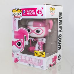 Funko POP! Heroes - DC Comics Vinyl Figure - HARLEY QUINN (Pink & White) #45 *Exclusive* *NON-MINT*