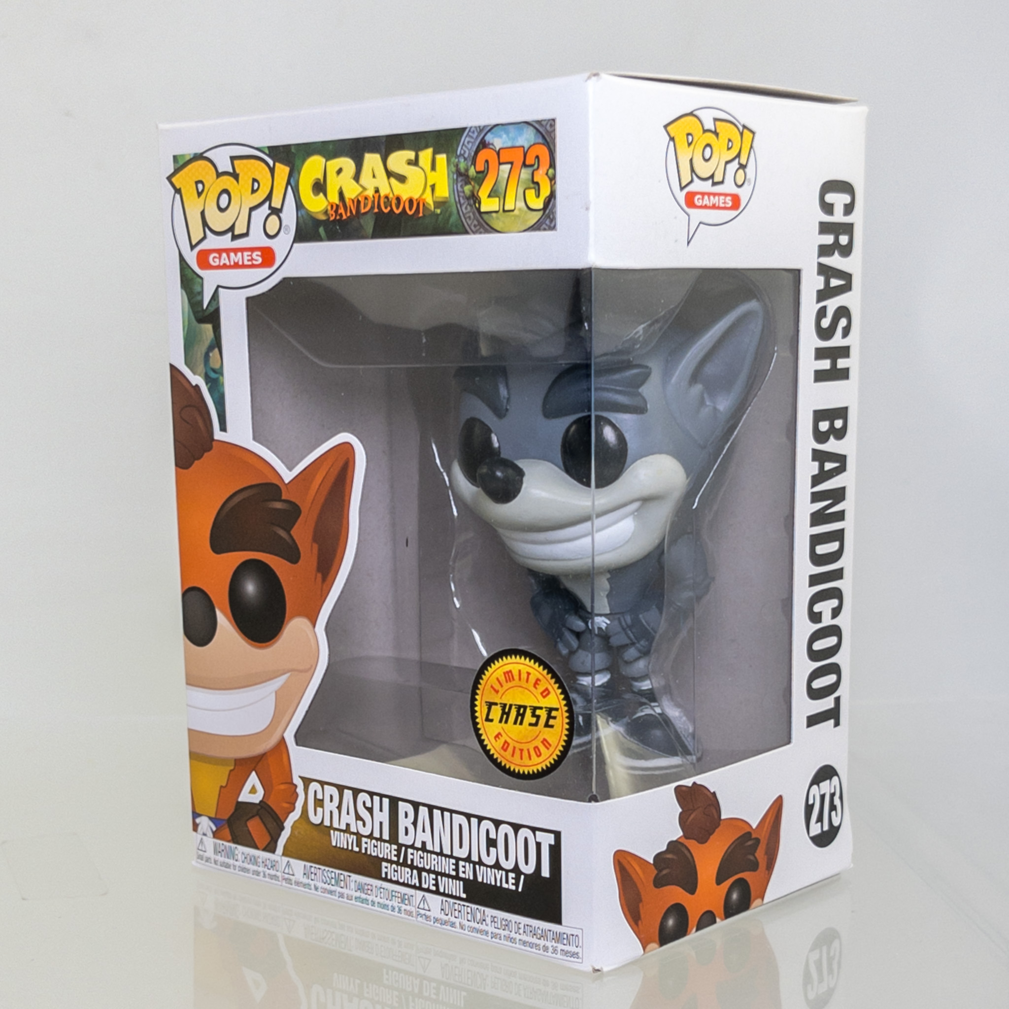 Funko POP! Games Vinyl Figure - CRASH BANDICOOT (Black & White) #273 *Chase* *NON-MINT*