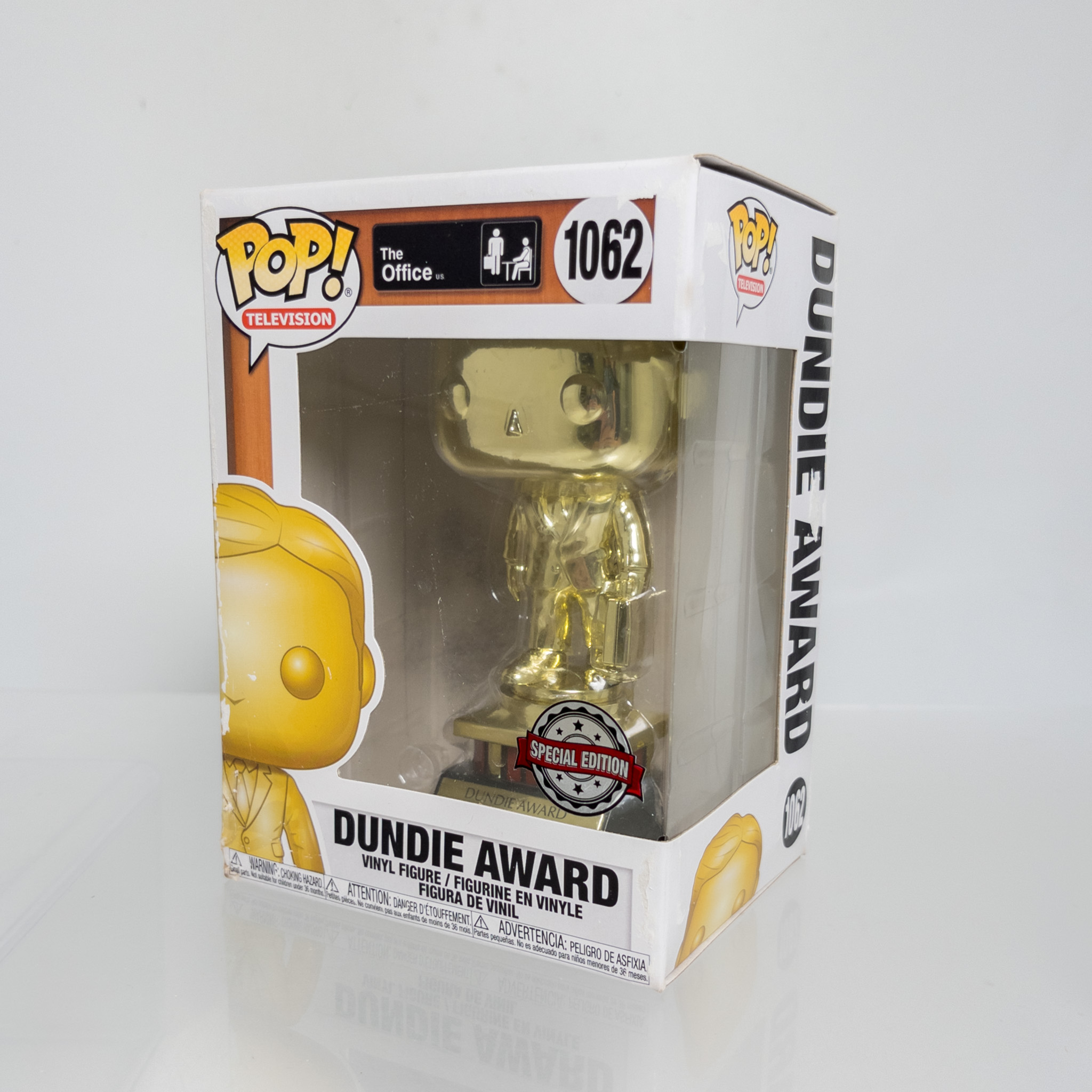 Funko Pop! TV: The Office - Personalizable Cromado Dundie Award, Figura de Vinilo Coleccionable Exclusiva de (52077