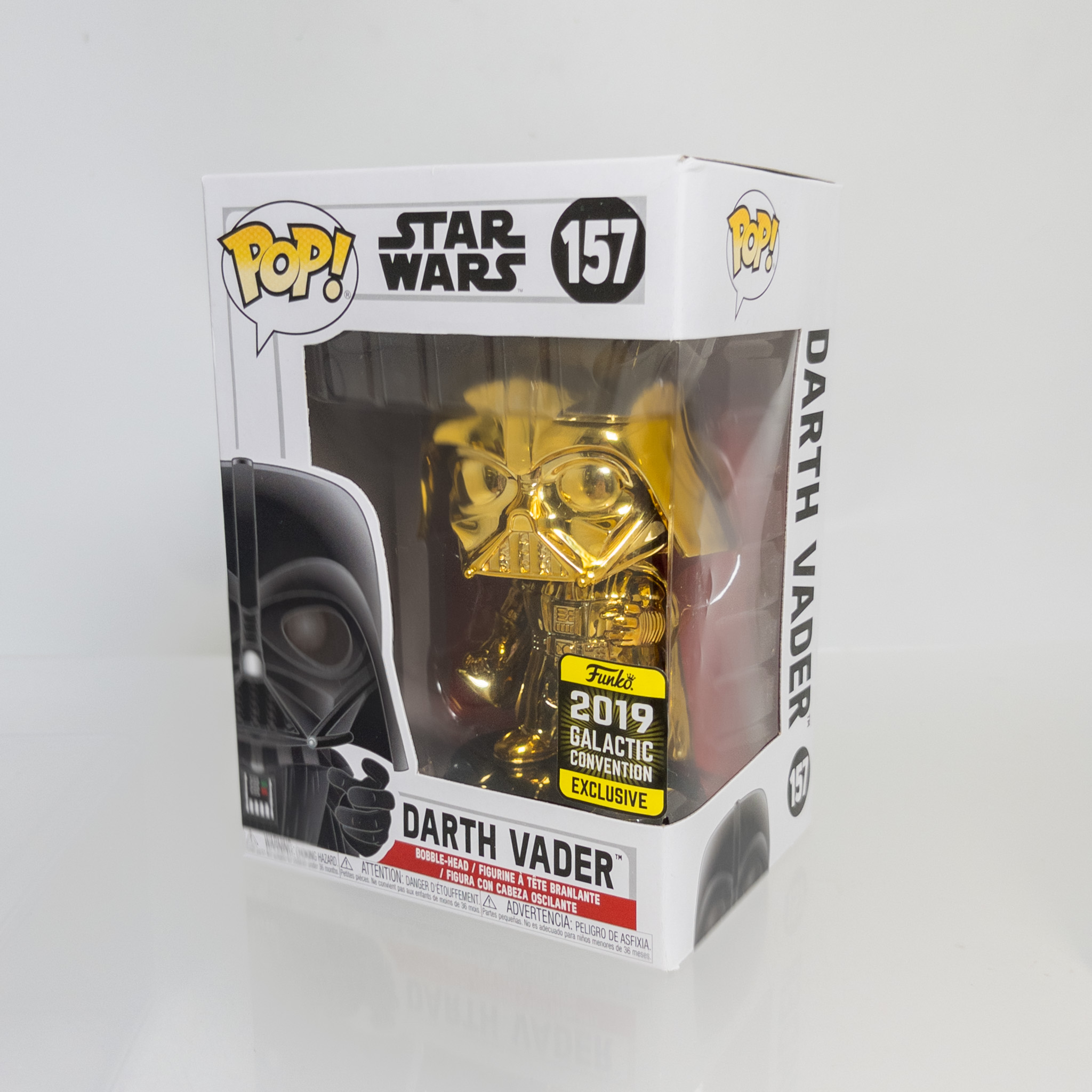 Funko POP! Star Wars Vinyl Bobble Figure- DARTH VADER (Gold Chrome) #157 *Exclusive* *NON-MINT*