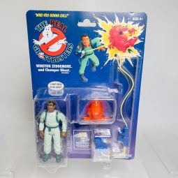 Kenner - The Real Ghostbusters Action Figure - WINSTON ZEDDEMORE & Chomper Ghost *NON-MINT*