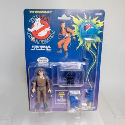 Kenner - The Real Ghostbusters Action Figure - PETER VENKMAN & Grabber Ghost *NON-MINT*
