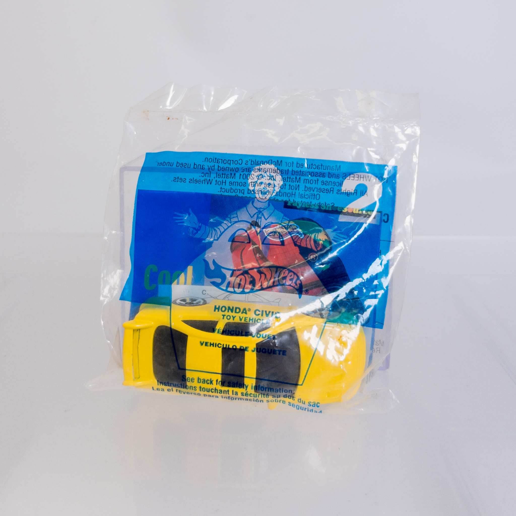 Hot Wheels - McDonald's Happy Meal Toy - 2001 #2 Honda Civic w/Stickers *NON-MINT*