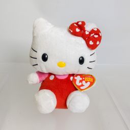 TY Beanie Baby - HELLO KITTY [Red Overalls & Heart Bow](6 inch) *NON-MINT*