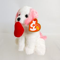 TY Beanie Baby - AMORE the Pink & White Dog (6 inch) *NON-MINT*