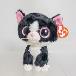 TY Beanie Boos - PEPPER the Black & White Cat (Glitter Eyes) (Regular Size - 6 inch) *NON-MINT*