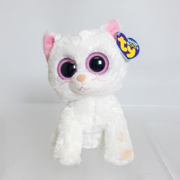 TY Beanie Boos - CASHMERE the White Cat (Solid Eye Color) (Regular Size - 6 inch) *NON-MINT*