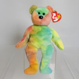 TY Beanie Baby - GARCIA the Ty-Dyed Bear (Pink/Green) (8.5 inch) *MWMT*