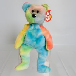 TY Beanie Baby - GARCIA the Ty-Dyed Bear (Canadian Tush Tag) (Blue/Green) *MWMT*
