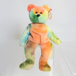 TY Beanie Baby - GARCIA the Ty-Dyed Bear (Orange/Green) (8.5 inch) *MWMT*