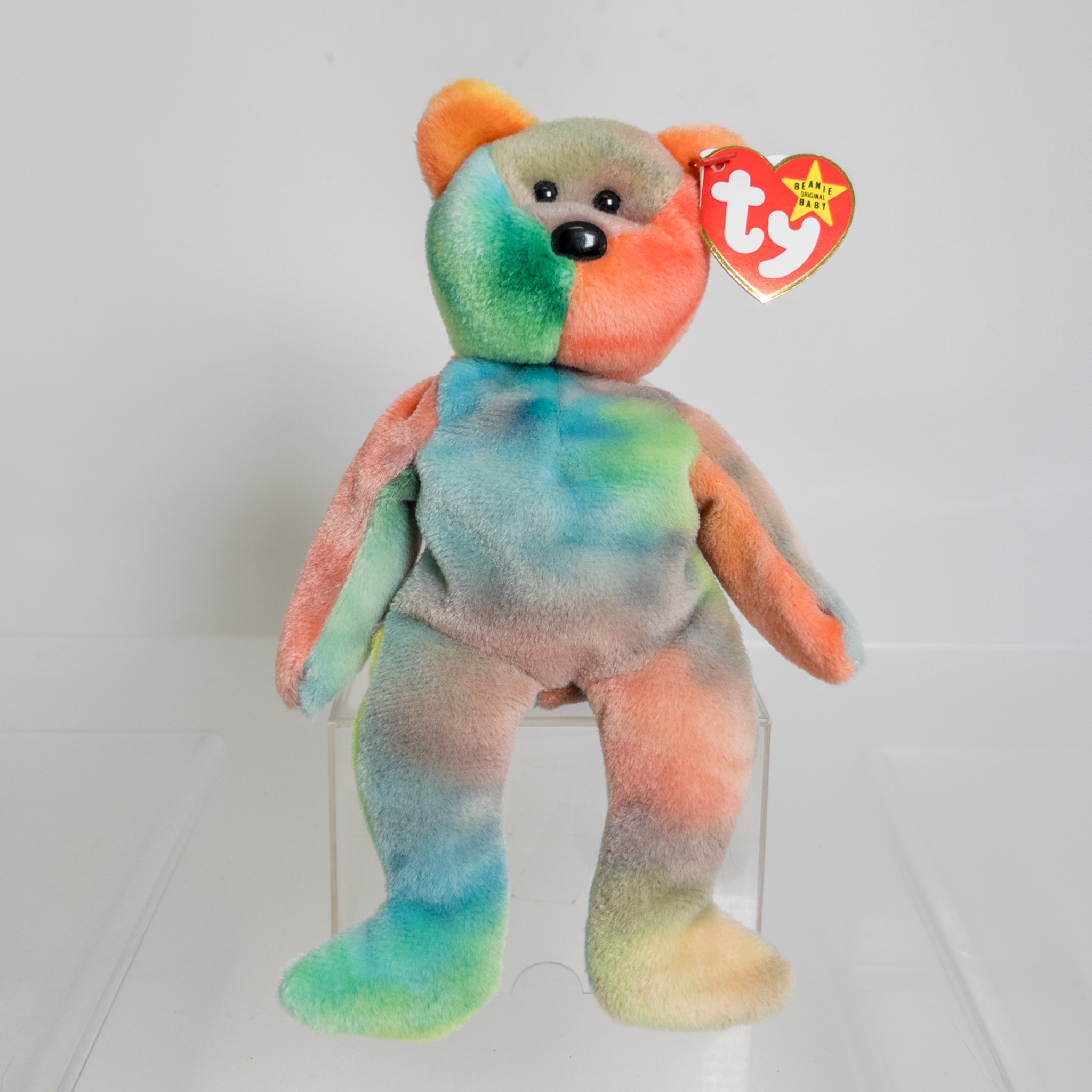 TY Beanie Baby - GARCIA the Ty-Dyed Bear (Blue/Pink) (8.5 inch) *MWMT*