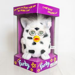 Tiger Electronics - White w/Black Spots (Green Eyes) FURBY *NON-MINT BOX*