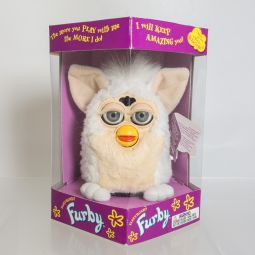 Tiger Electronics - White & Tan (Gray Eyes) FURBY *NON-MINT BOX*