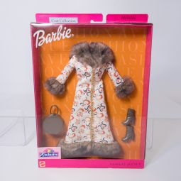 Mattel - Barbie - Fashion Avenue - Coat Collection ORANGE & GOLD FAUX FUR *NON-MINT*