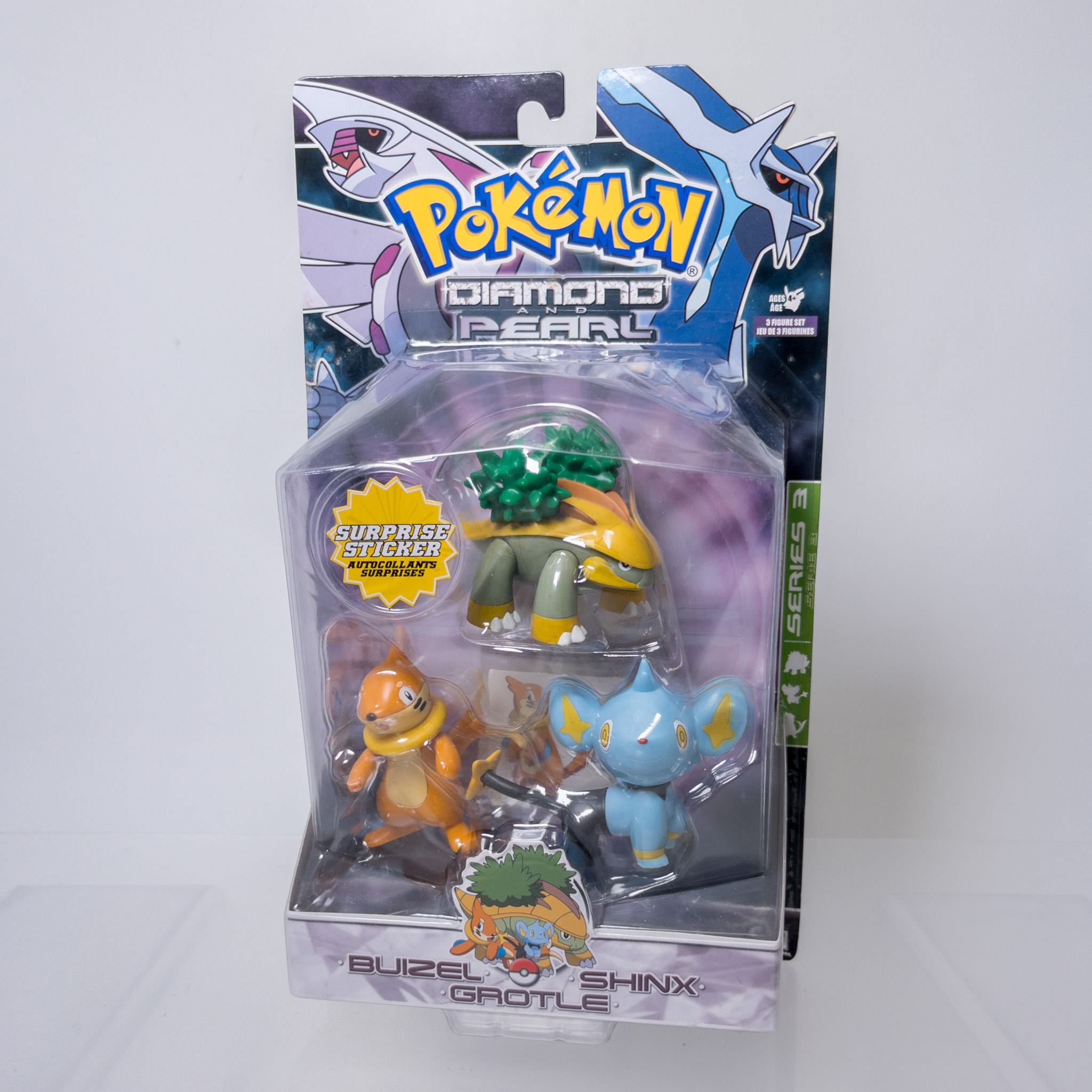 Jakks Pacific - Pokemon Diamond & Pearl Series 3 Figures - BUIZEL, SHINX, & GROTLE *NON-MINT*