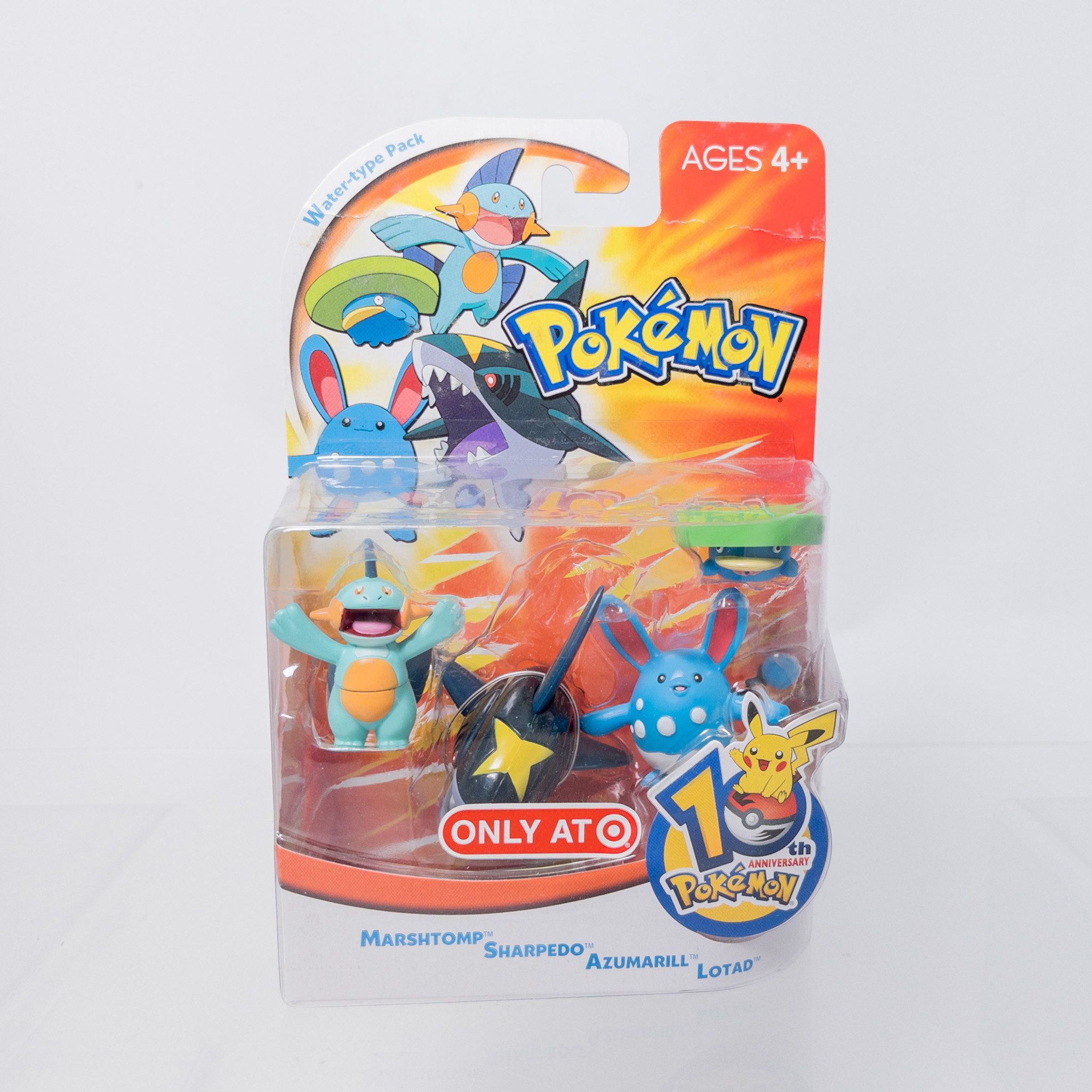 Hasbro - Pokemon Water-Type Figure Pack - MARSHTOMP & SHARPEDO & AZUMARILL & LOTAD *NON-MINT*