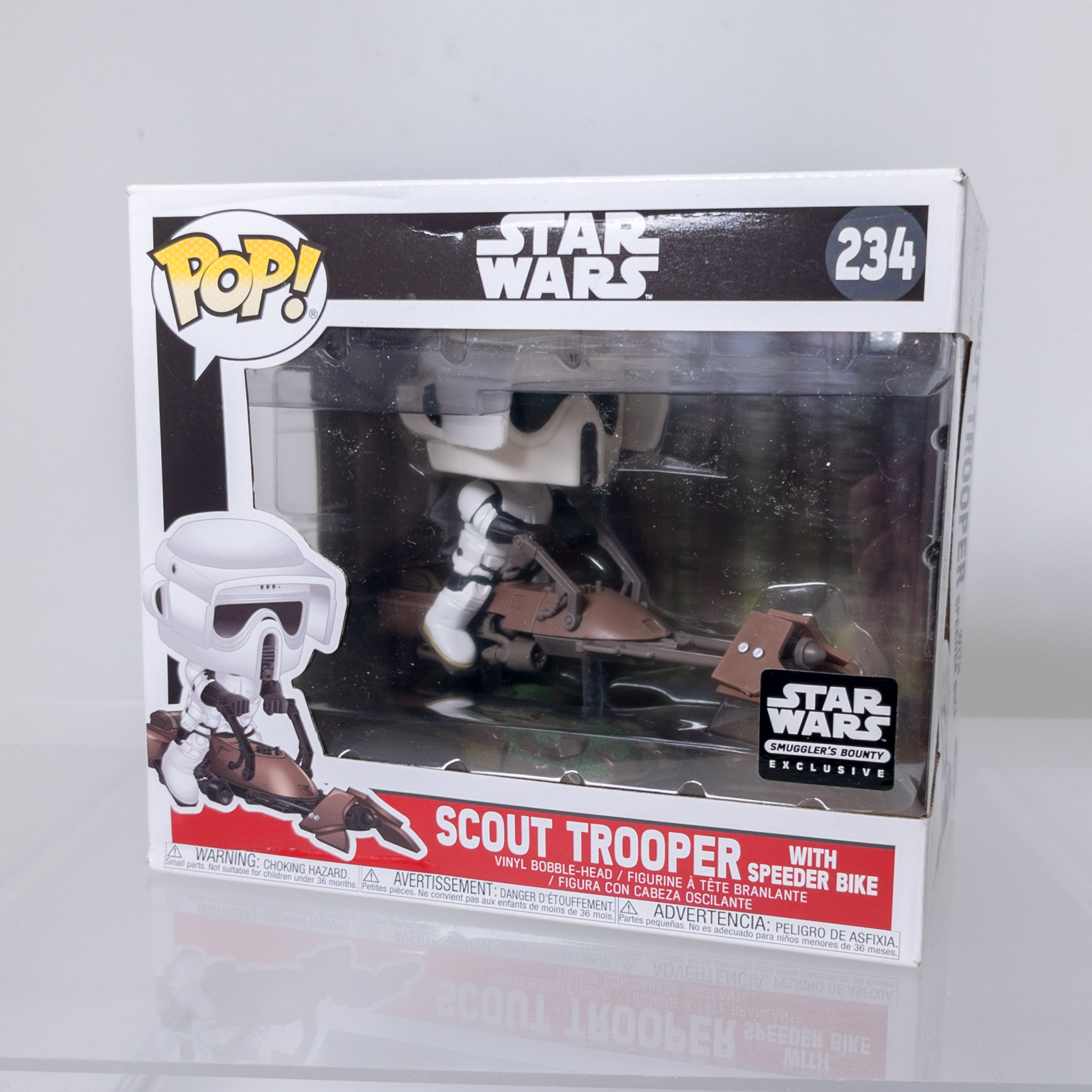 Funko POP! Rides Vinyl Bobble - Star Wars Smuggler's Bounty Excl - SCOUT TROOPER w/ Bike #234 *NM*