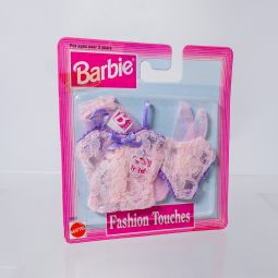 Mattel - 1997 Barbie Fashion Touches - PINK LACE LINGERIE w/Stockings *NON-MINT*