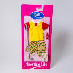 Mattel - 1998 Ken Sporting Life Fashions - GOLF OUTFIT w/Club & Gatorade *NON-MINT*
