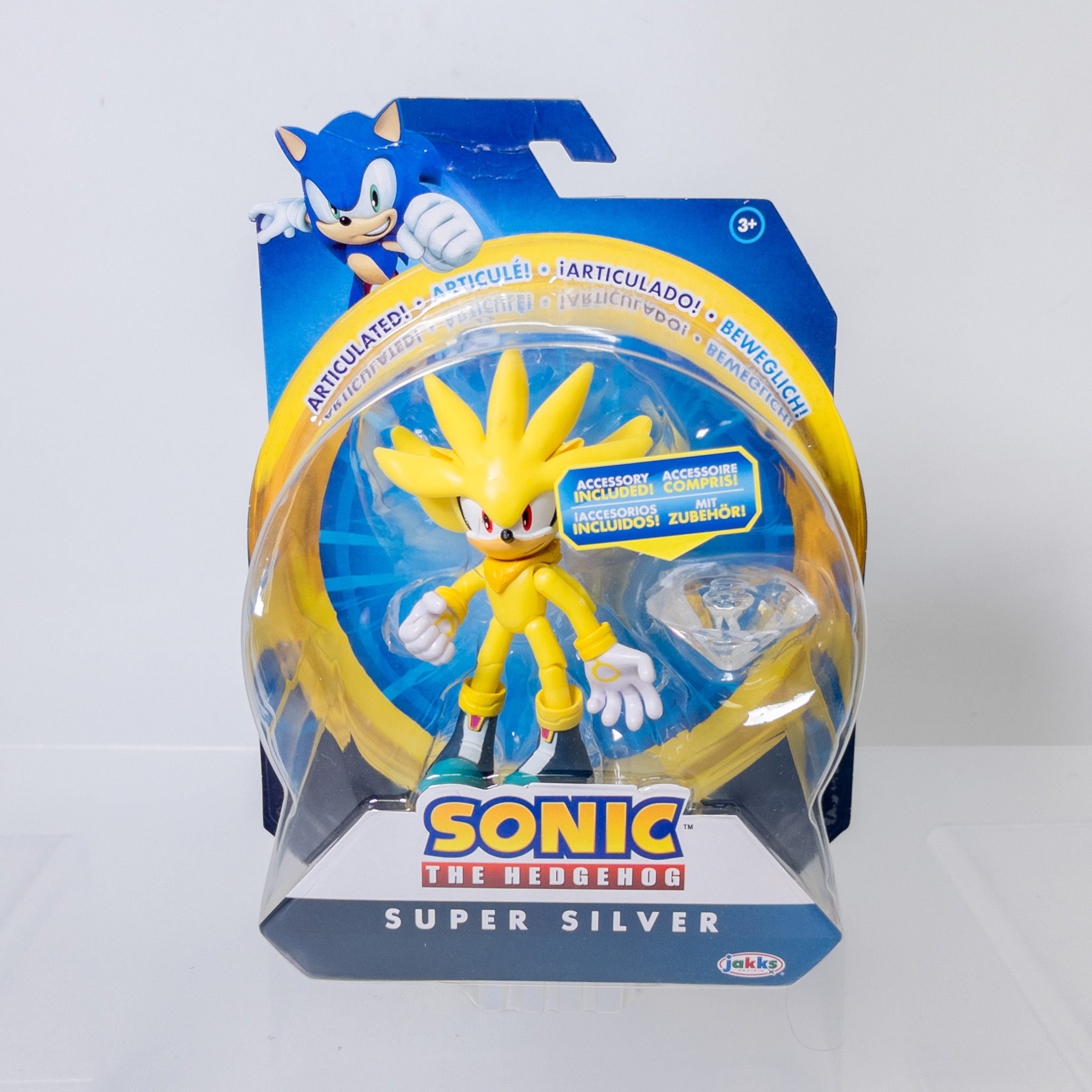 Jakks Pacific - Sonic The Hedgehog Action Figure - SUPER SILVER *NON-MINT*