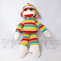 TY Beanie Buddy - SOCK MONKEY (Stripes) (Large - 30 inch) *NON-MINT*