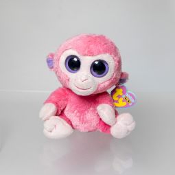 TY Beanie Boos - RAZBERRY the Pink Monkey (Solid Eye Color) (Regular Size - 6 inch) *MWCT*
