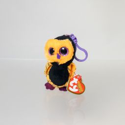 TY Halloweenie Beanie Baby - SCREECH the Owl (key clip - 3.5 inch) *NON-MINT*