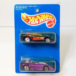 Mattel - Hot Wheels - 1994 2-Pack - Black XT-3 & Purple Silhouette II *NON-MINT*