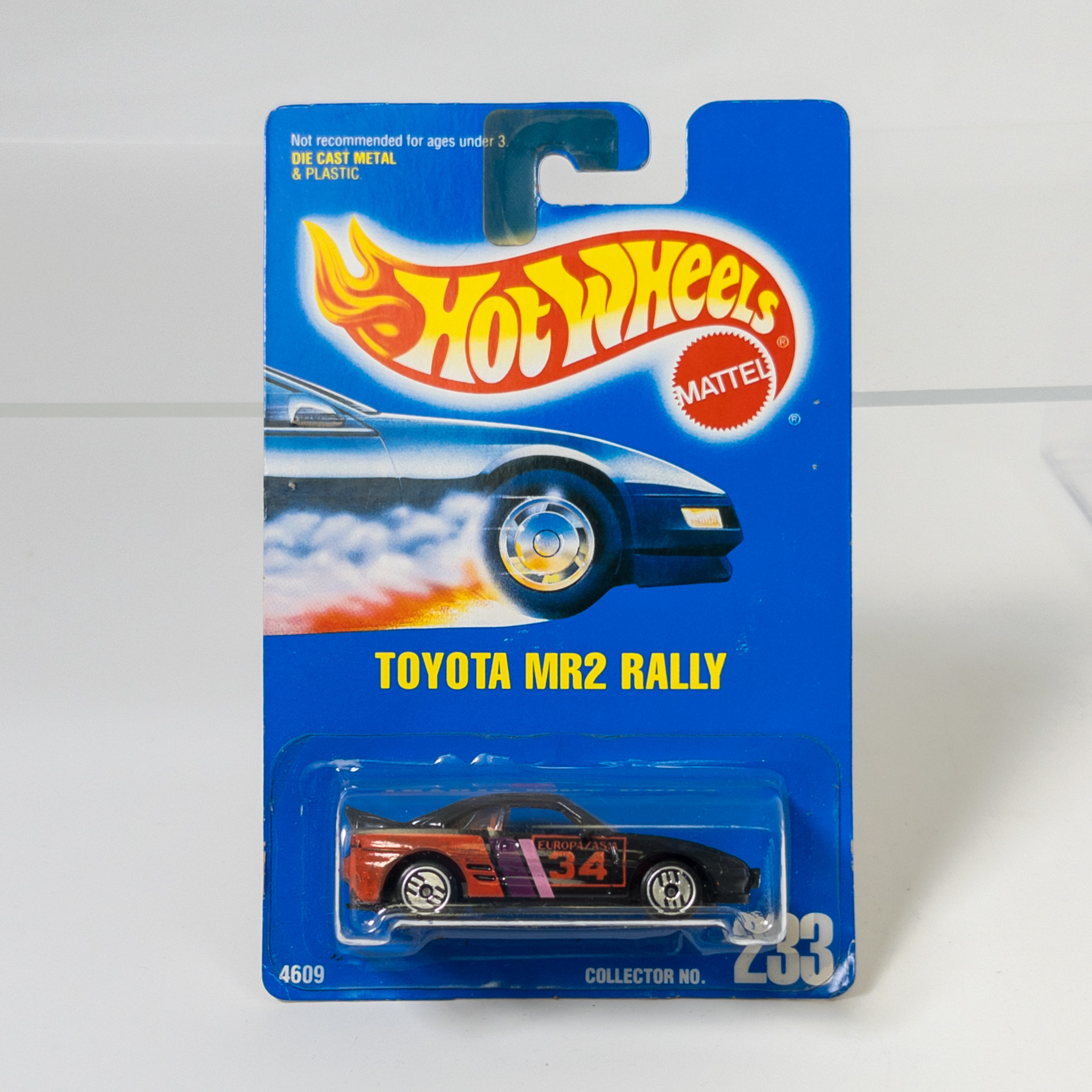 Mattel - Hot Wheels - 1992 Collector #233 - Toyota MR2 Rally Black *NON-MINT*
