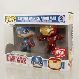 Funko POP! Vinyl Bobbles - Captain America: Civil War - CAP AMERICA & IRON MAN (MCC Excl) *NM BOX*