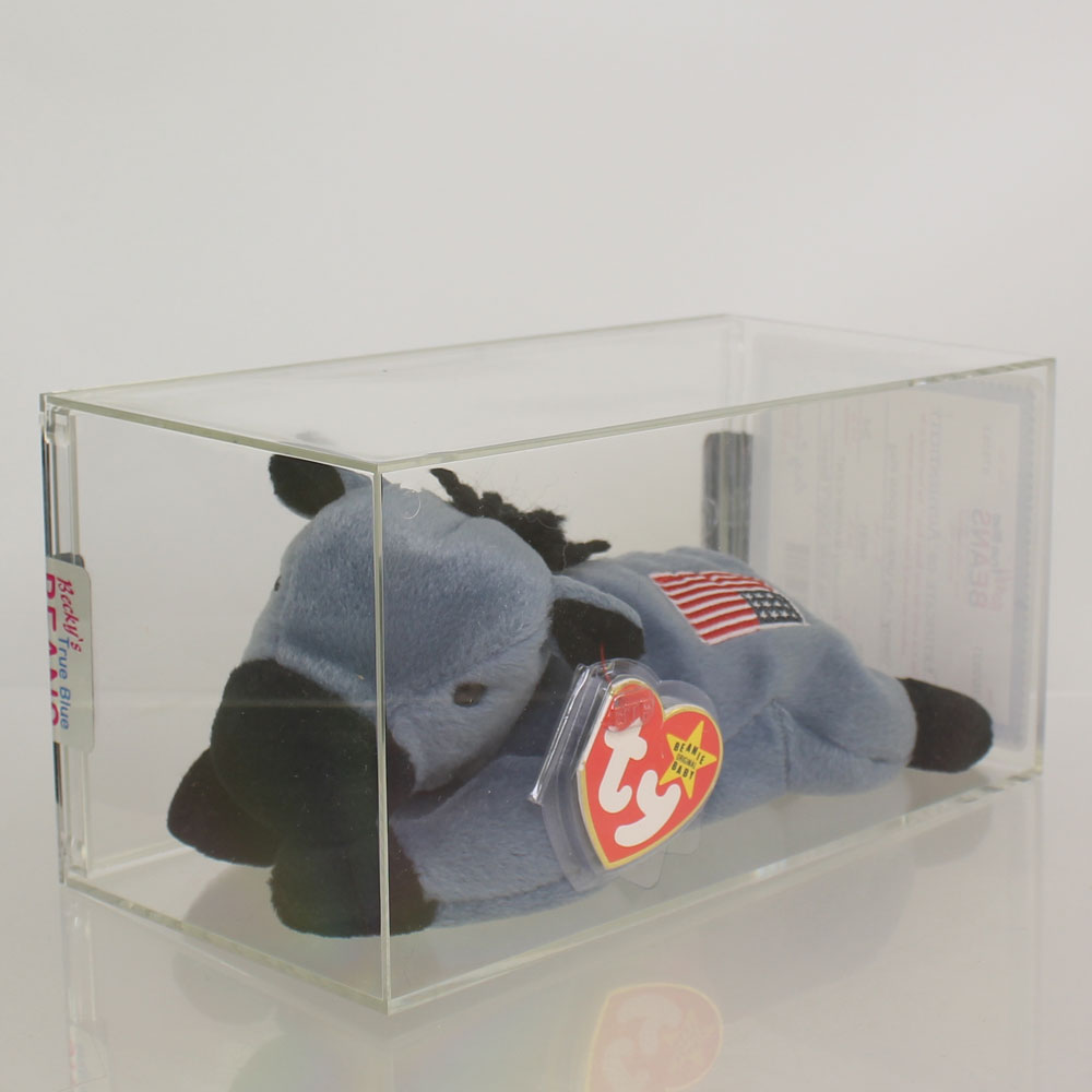 Authenticated TY Beanie Baby - LEFTY the Donkey (UPSIDE DOWN FLAG - ODDITY) (4th Gen Hang Tag)