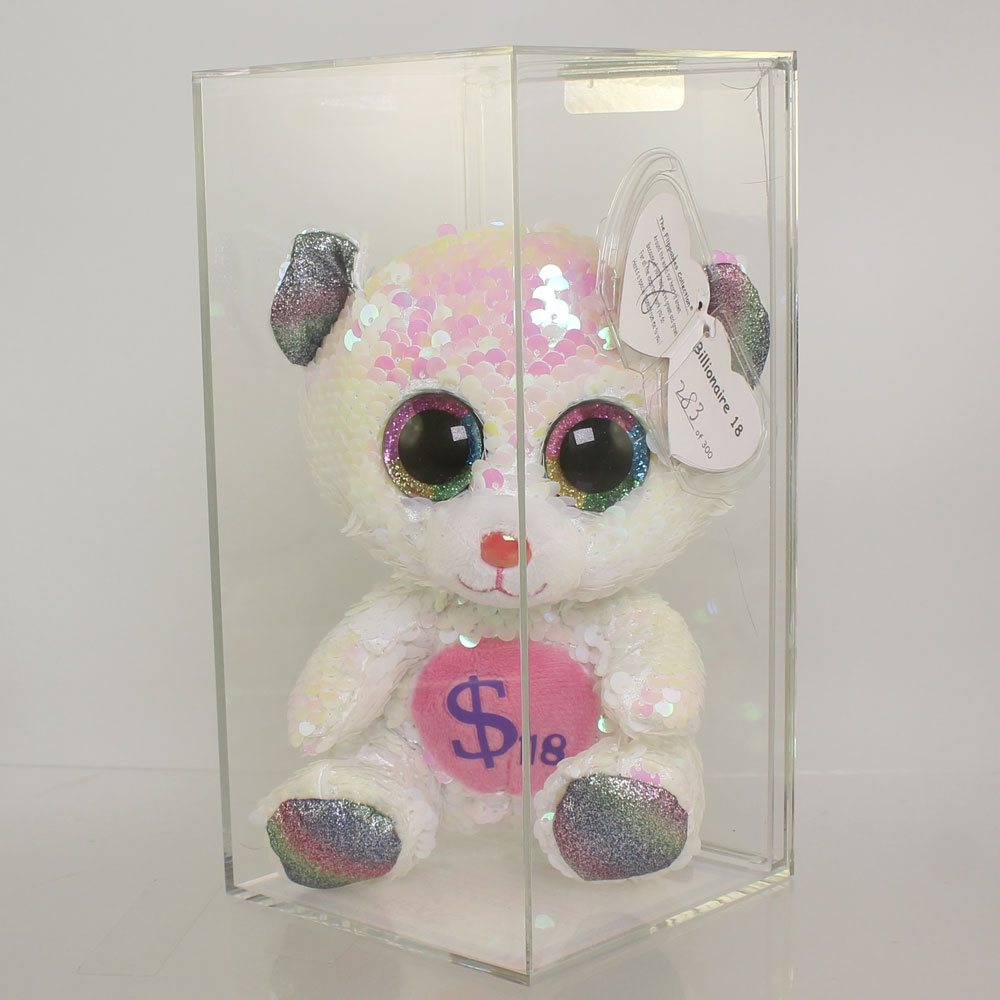 Authenticated TY Beanie Boos Flippables - BILLIONAIRE Bear #18 (Signed by TY Warner - #'d out of 300