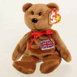 TY Beanie Baby - BRITANNIA the Bear (w/ Patch Flag - PVC & Made in Indonesia) MWMTs