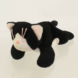 TY Beanie Baby - ZIP the Black Cat (White Face Version) (No Hang Tag) Worn