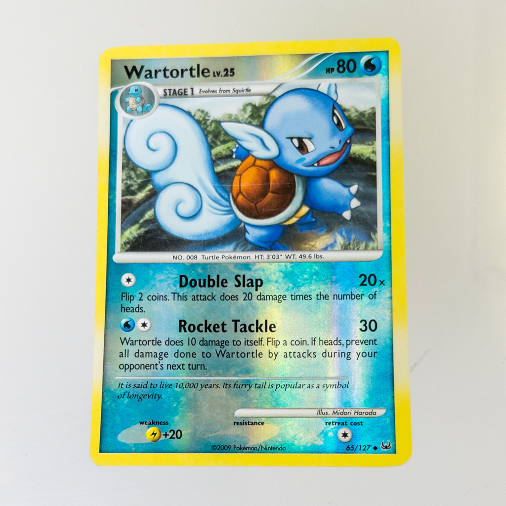 Pokemon Card - Platinum 65/127 - WARTORTLE Lv.25 (REVERSE holo-foil) *Non-Mint - Lightly Played*