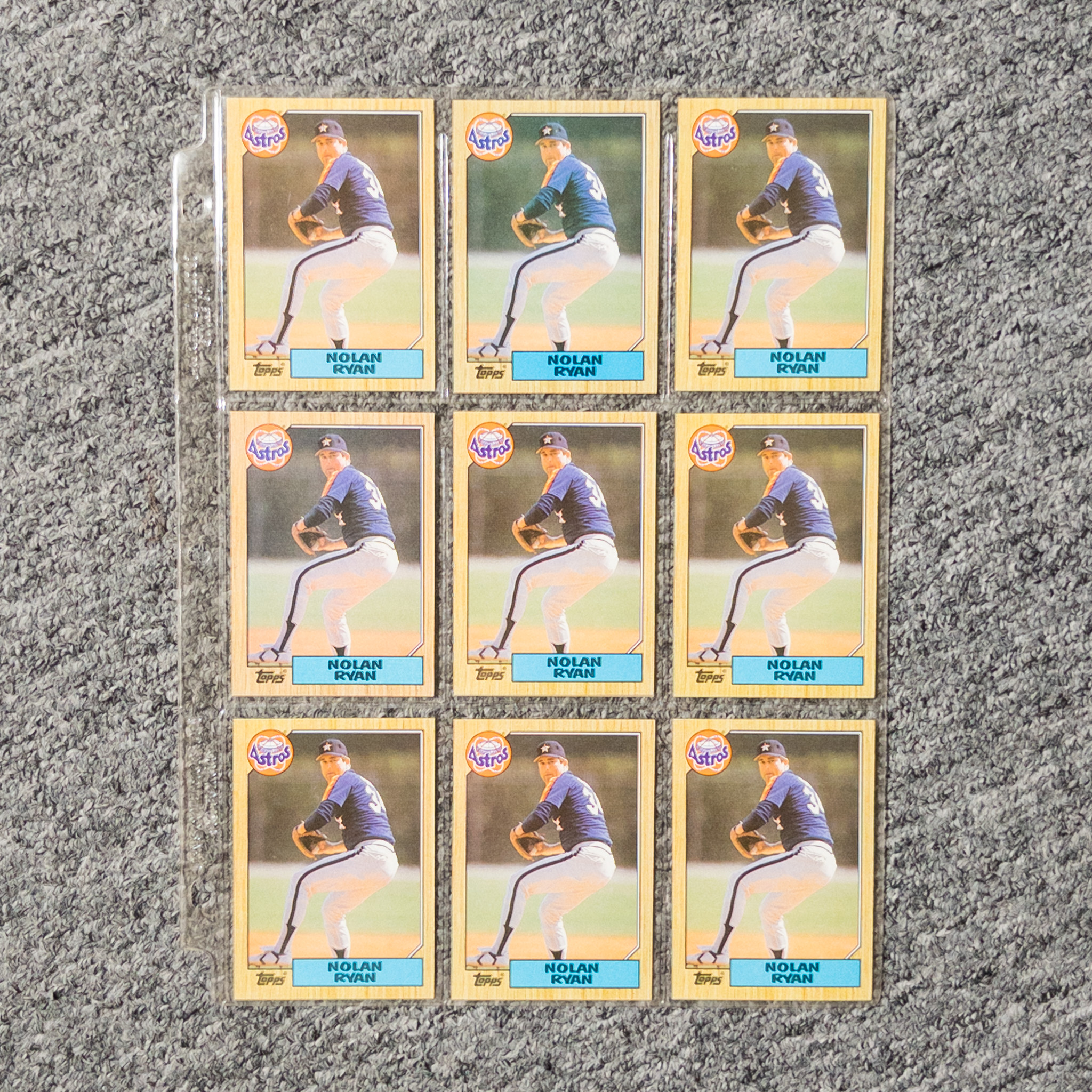Lot of 10 1987 Topps Baseball Cards - NOLAN RYAN #757