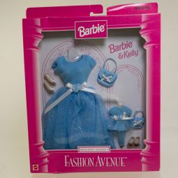 Mattel - Barbie - Fashion Avenue Matchin' Styles - BLUE PARTY DRESSES *NON-MINT*