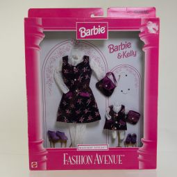 Mattel - Barbie - Fashion Avenue Matchin' Styles - MAROON FLORAL DRESSES *NON-MINT*