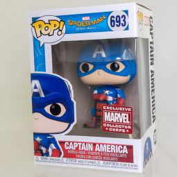 Funko POP! Heroes Vinyl Bobble - Spider-Man Homecoming - CAPTAIN AMERICA #693 (Exclusive) *NON-MINT*