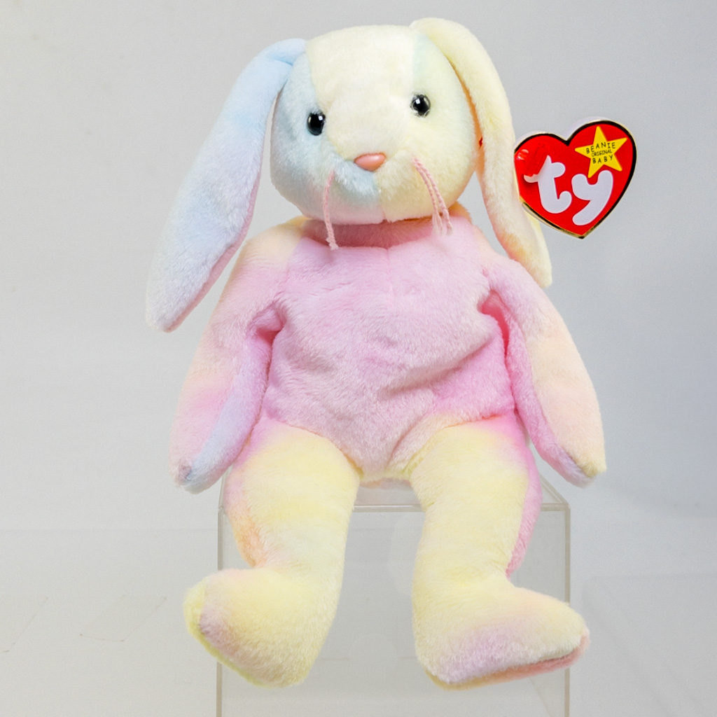 TY Beanie Baby - HIPPIE the Tie-Dyed Bunny (Pink/Yellow) (8.5 inch) *MWMT*