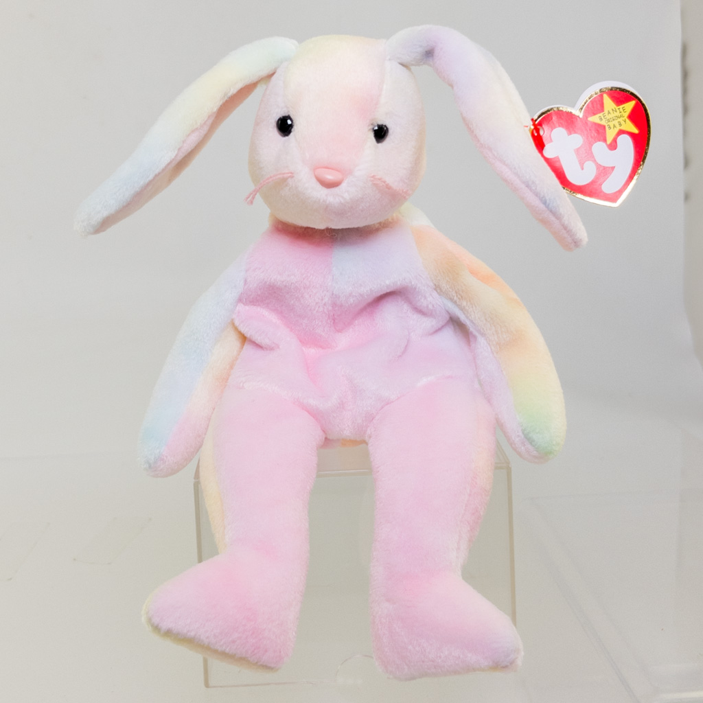 TY Beanie Baby - HIPPIE the Tie-Dyed Bunny (Pink/Green) (8.5 inch) *MWMT*